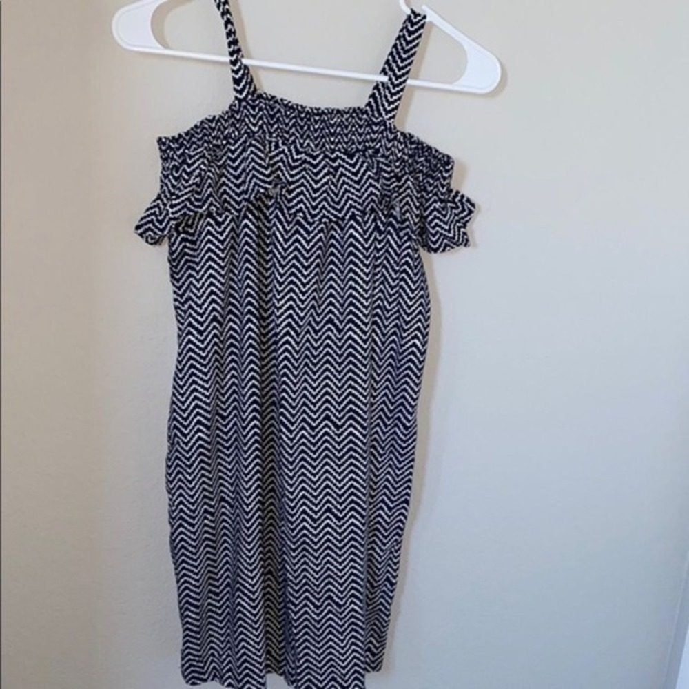 C Wonder Black and White Chevron Dress Large